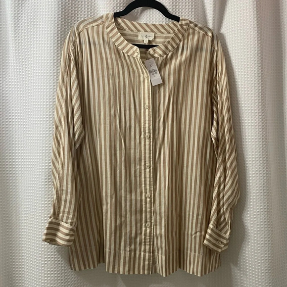 NWT L&G Striped Tunic Shirt - Picture 1 of 7